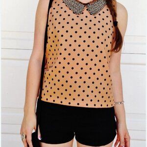 Audrey 3 + 1 Shirt with Embellished Collar Size M